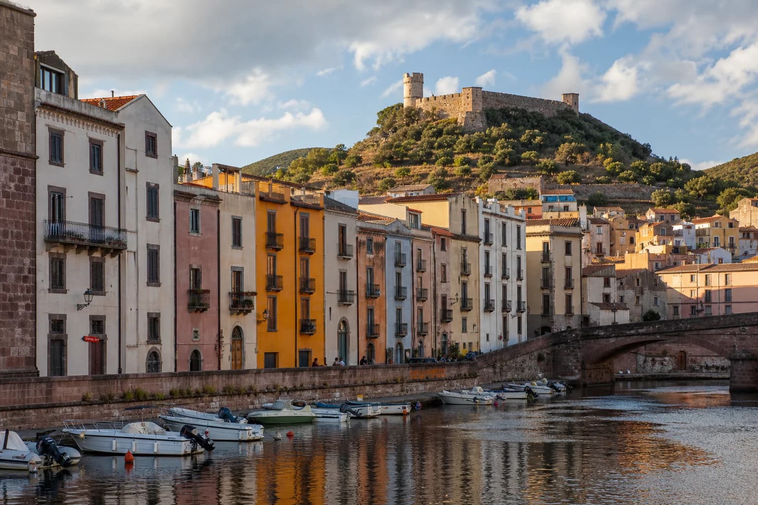 Colourful Bosa houses along the Temo river