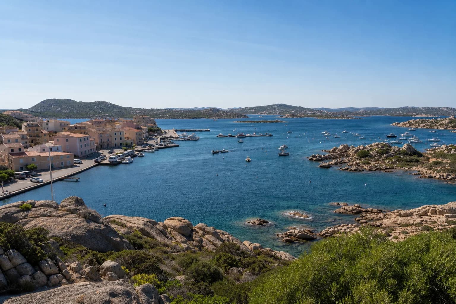 Granite cove and clear water in the La Maddalena archipelago