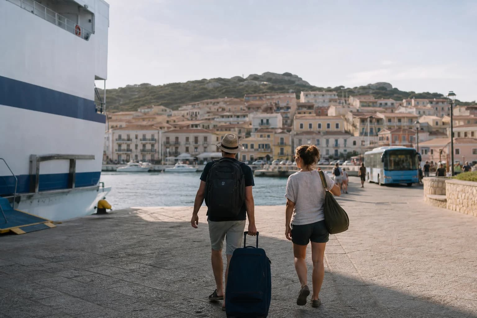 Travellers on the ferry to La Maddalena