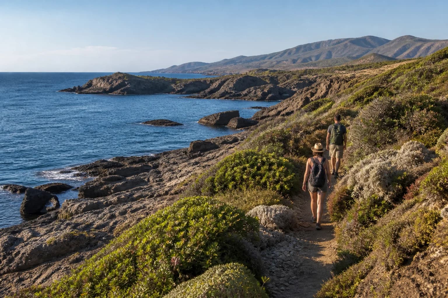 Trail along the rocky coast of Sant’Antioco island