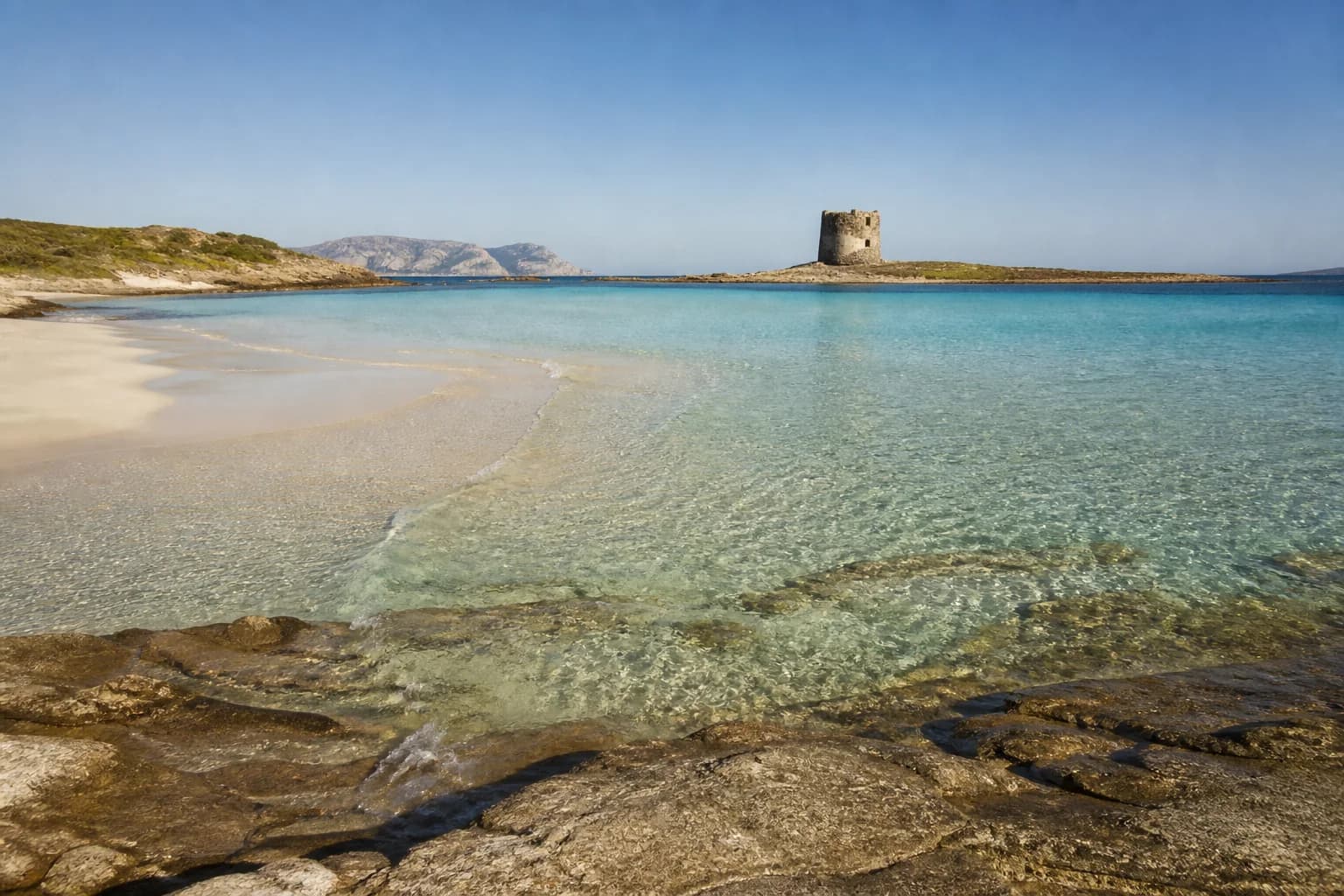 Shallow clear water along the Stintino coast