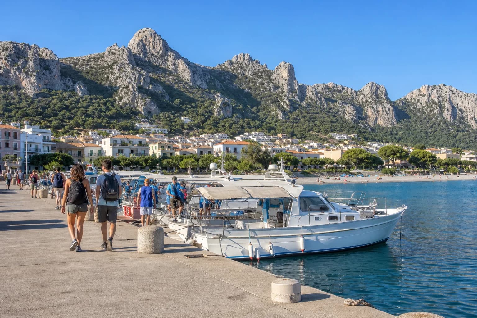 Santa Maria Navarrese harbour below the Ogliastra mountains