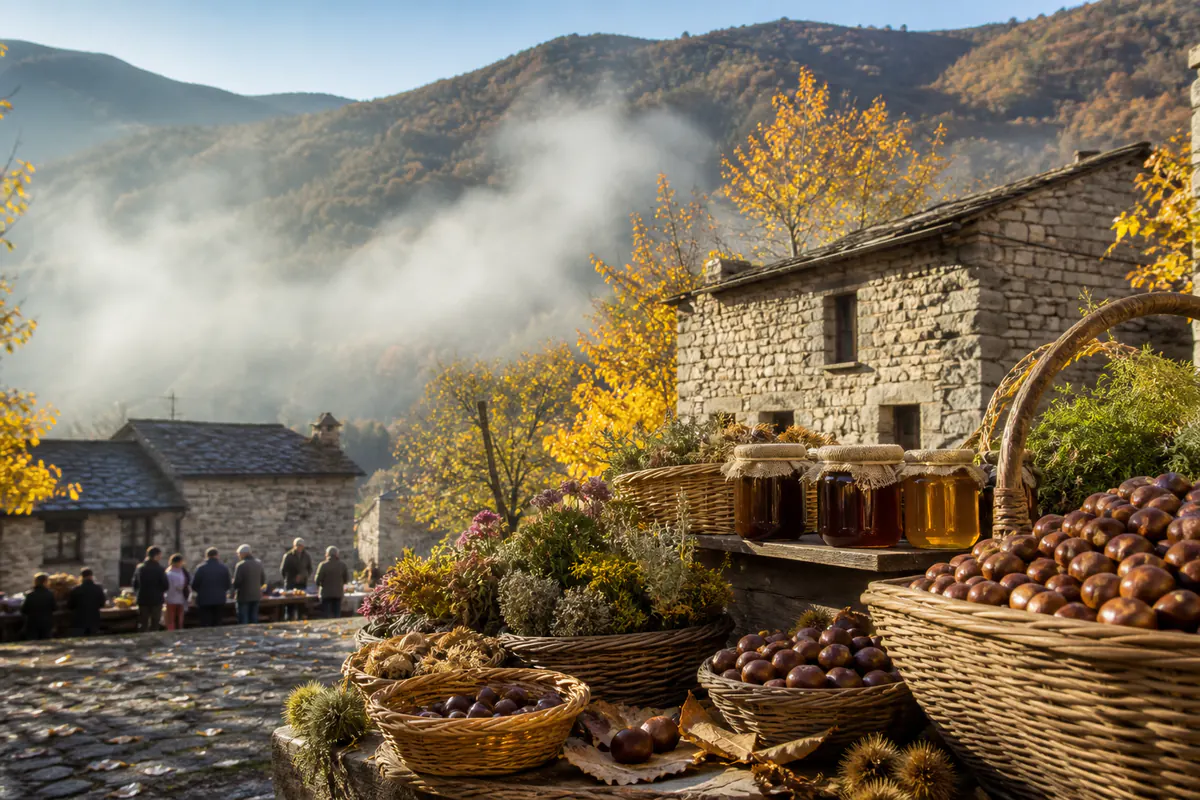 Editorial image inspired by Autunno in Barbagia 2026 in Aritzo, set in Aritzo.