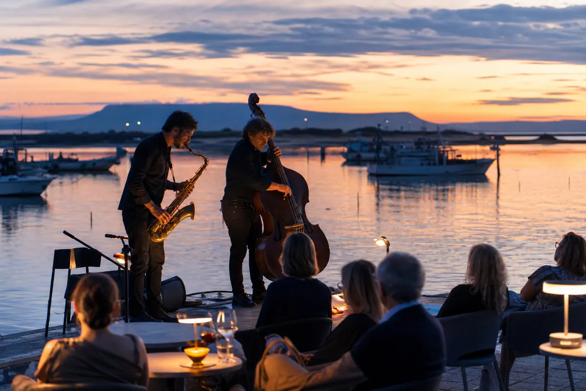 Editorial image inspired by Sulky Jazz Festival 2026, set in Sant’Antioco.